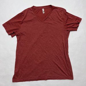Bella Canvas V Neck Short Sleeve T Shirt Red Heather Large